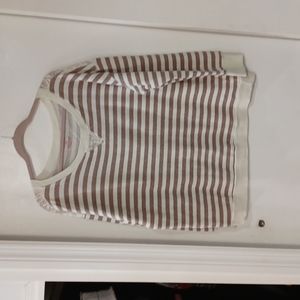 North Crest tan and cream long sleeve shirt